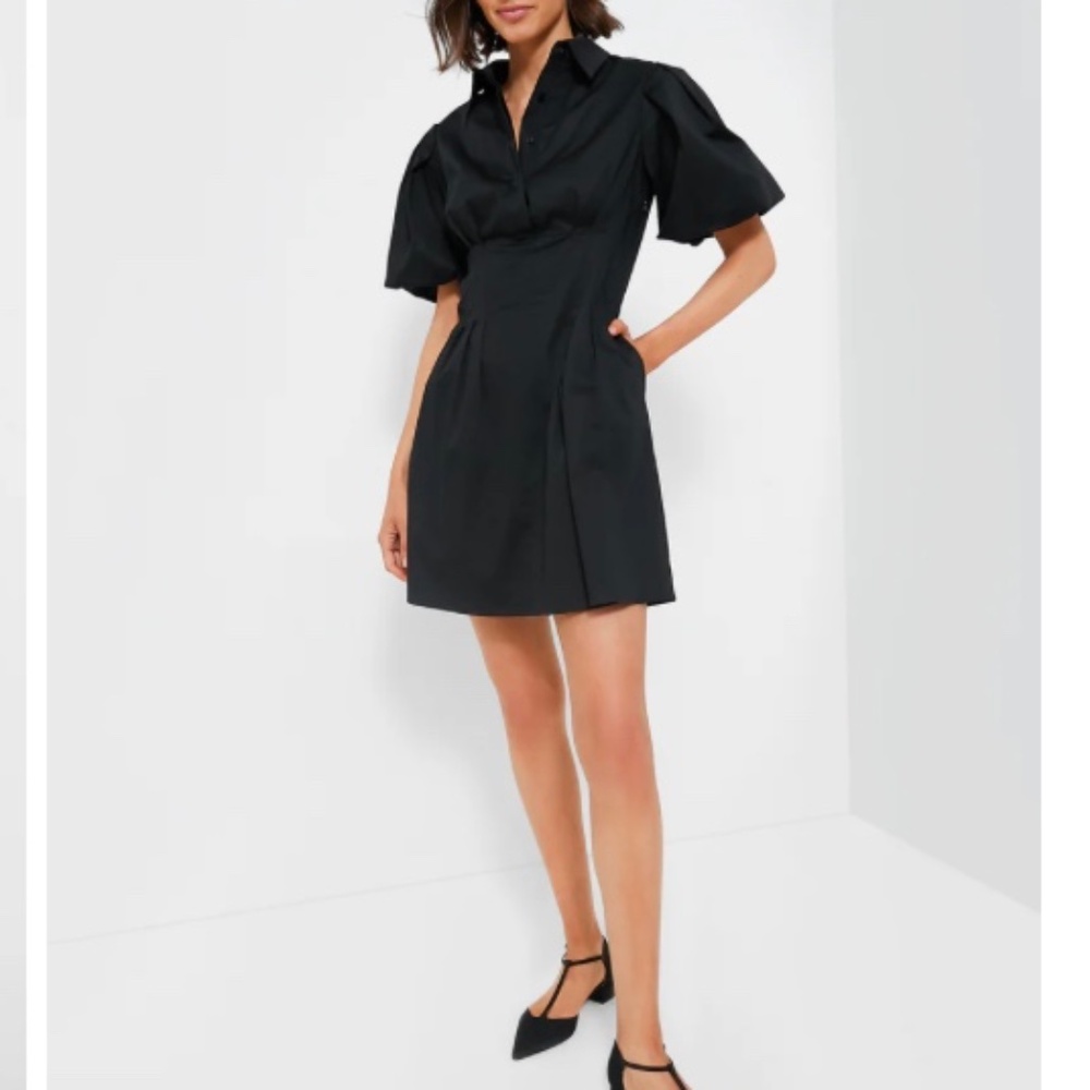 Tuckernuck Black Delaney Mini Shirt Dress